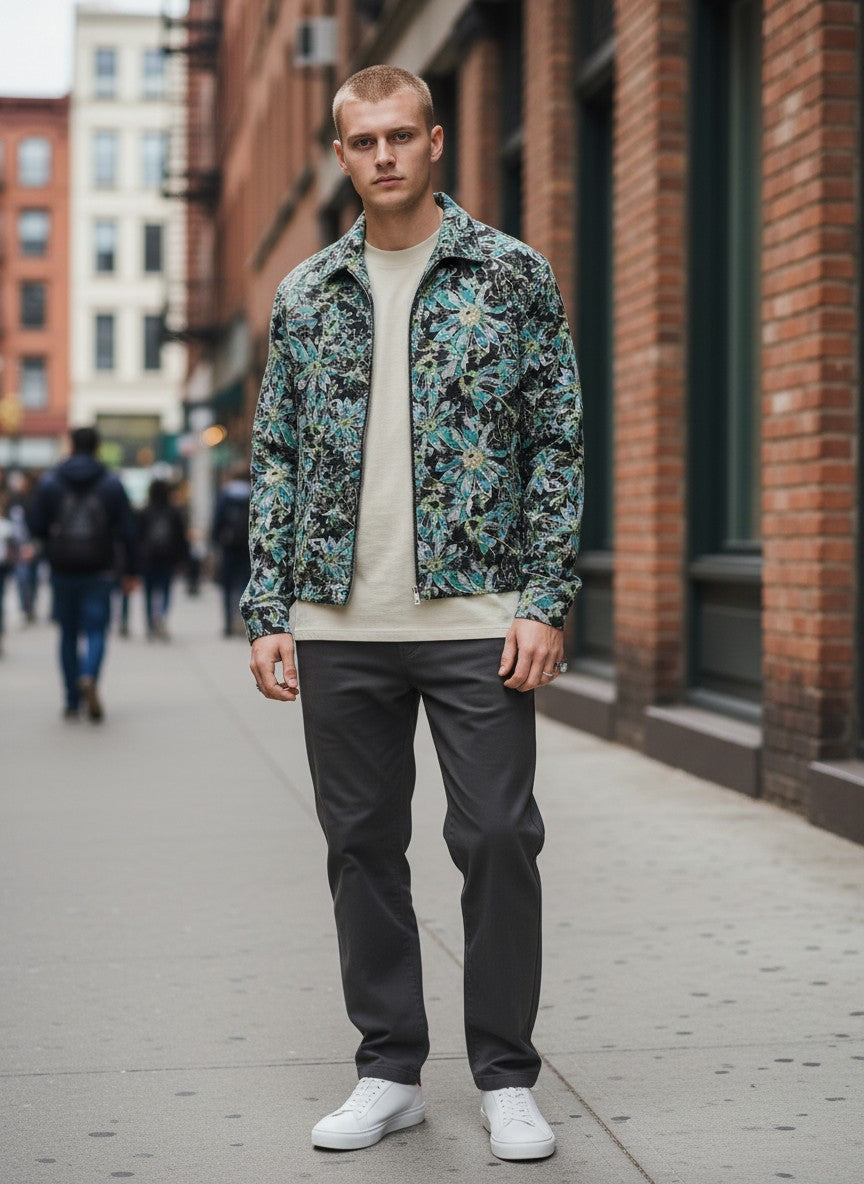 Veste à motif floral