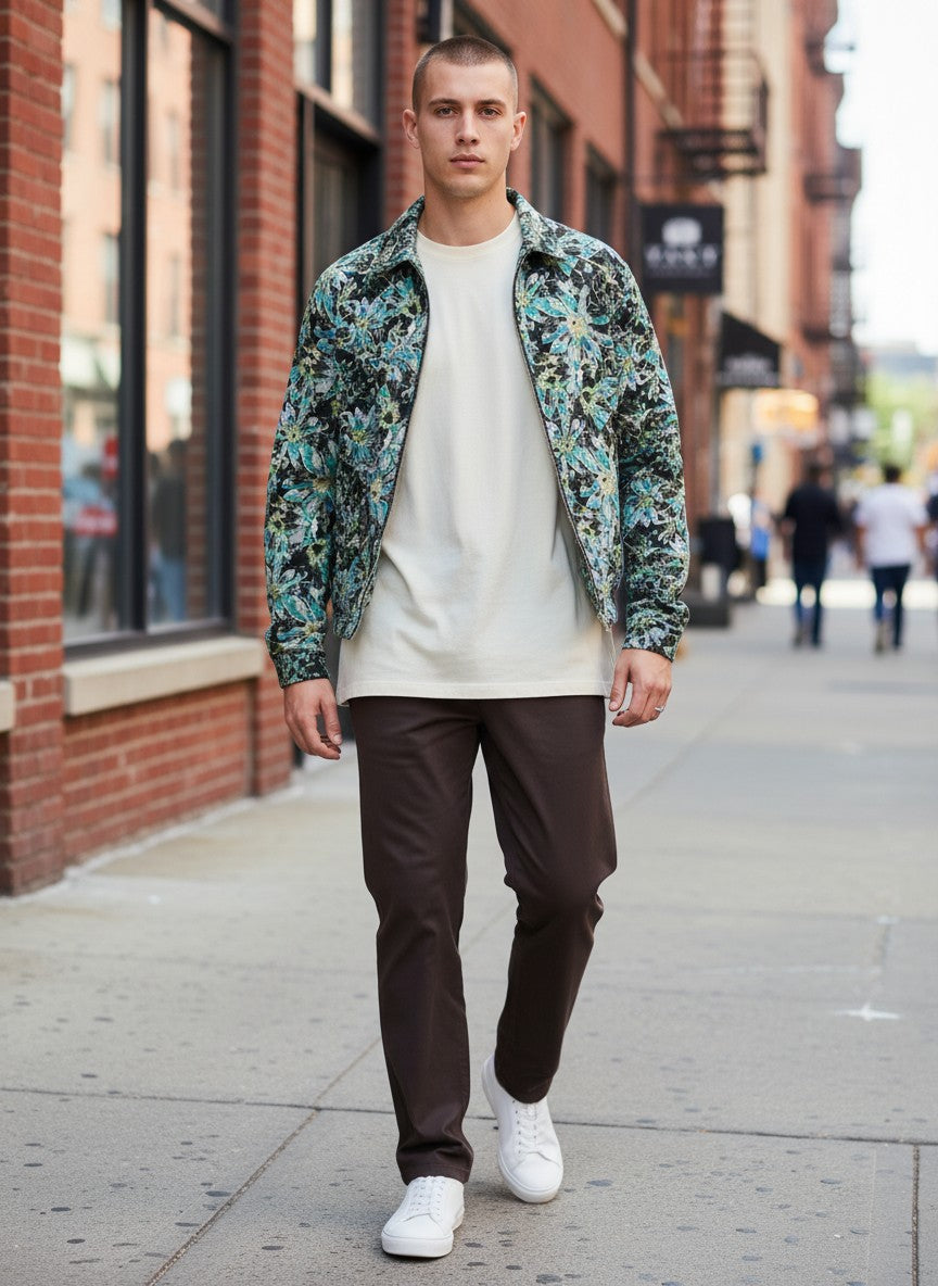 Veste à motif floral