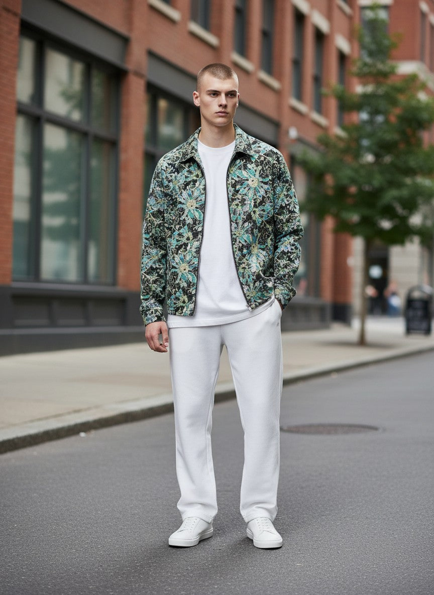 Veste à motif floral