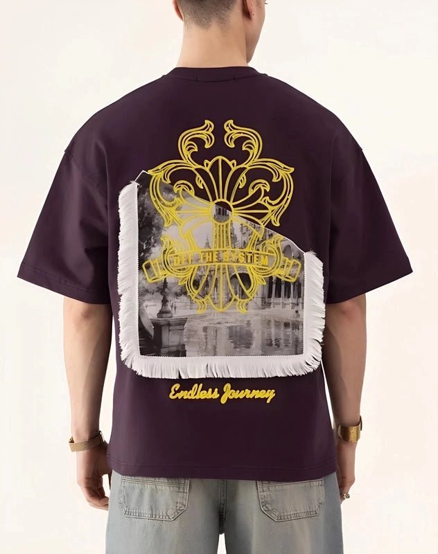 T-shirt Off The System Jaune & Violet — Oversize Premium - Backstage Premium