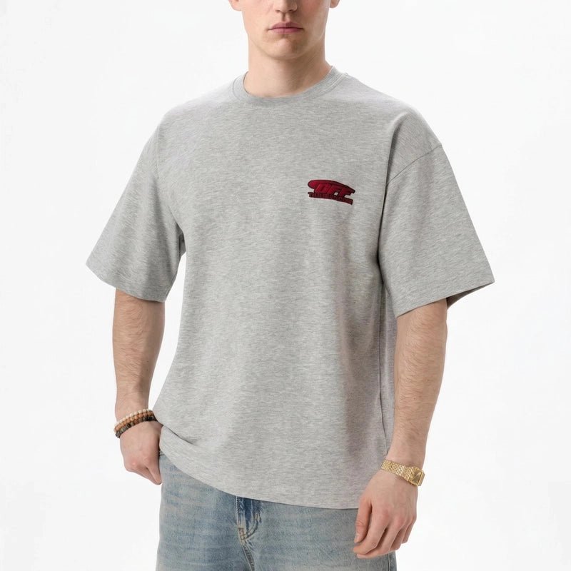 T-shirt Off The System Rose & Gris — Oversize 300g Premium - Backstage Premium