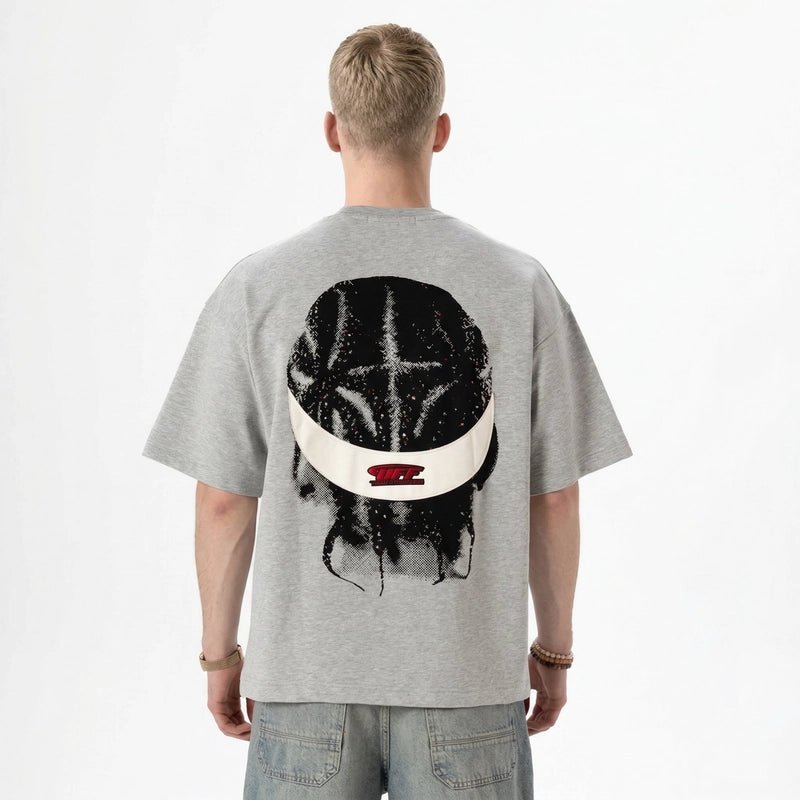 T-shirt Off The System Rose & Gris — Oversize 300g Premium - Backstage Premium
