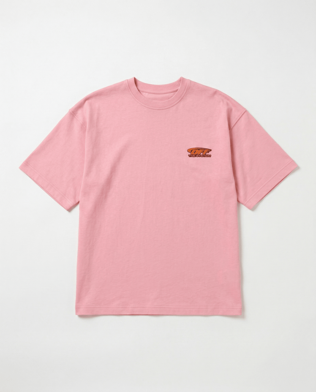 T-shirt Off The System Rose & Gris — Oversize 300g Premium - Backstage Premium