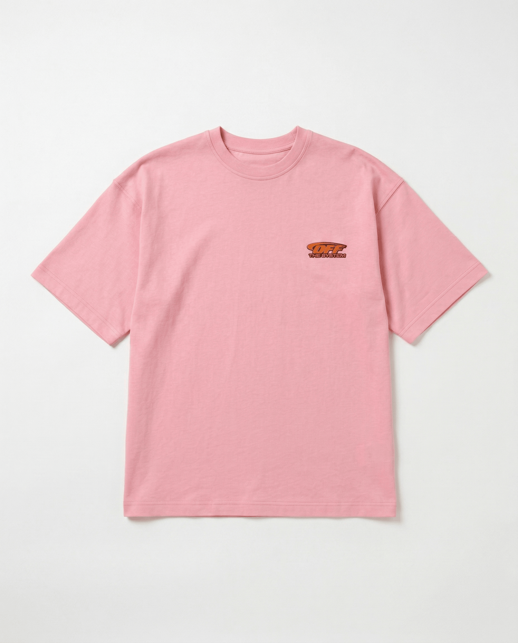 T-shirt Off The System Rose & Gris — Oversize 300g Premium - Backstage Premium